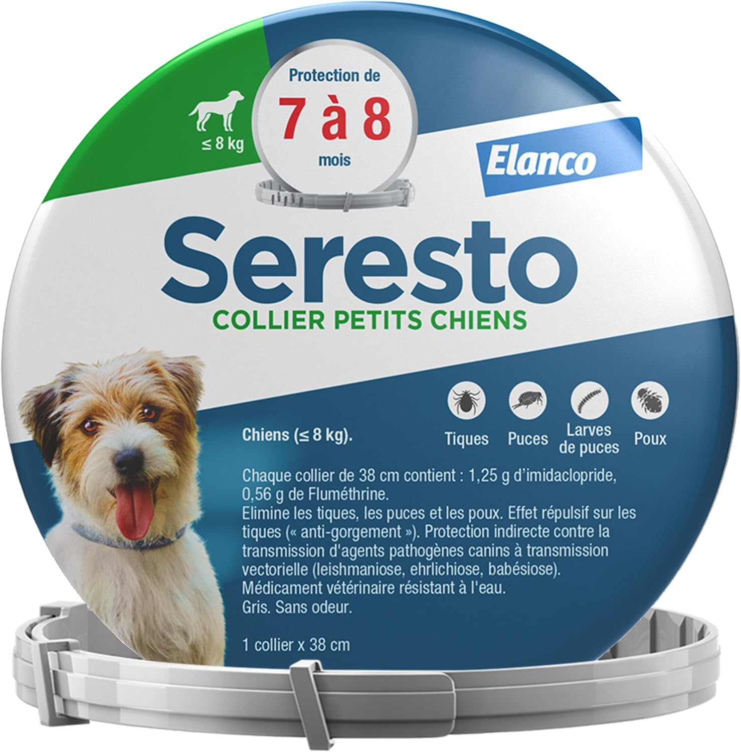 Collier Antiparasitaire Seresto pour Petits Chiens